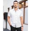 imageJVER Mens Short Sleeve Dress Shirts with Pocket Casual Button Down Shirt WrinkleFree Stretch Business ShirtsWhite Black