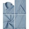 imageMens Linen Shirts Short Sleeve Button Down Shirt Casual Cuban Guayabera Lightweight Summer Beach Solid TopsAiry Blue