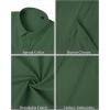 imageMens Linen Shirts Short Sleeve Button Down Shirt Casual Cuban Guayabera Lightweight Summer Beach Solid TopsArmy Green