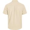 imageMens Linen Shirts Short Sleeve Button Down Shirt Casual Cuban Guayabera Lightweight Summer Beach Solid TopsBeige