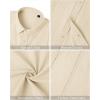 imageMens Linen Shirts Short Sleeve Button Down Shirt Casual Cuban Guayabera Lightweight Summer Beach Solid TopsBeige