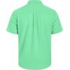 imageMens Linen Shirts Short Sleeve Button Down Shirt Casual Cuban Guayabera Lightweight Summer Beach Solid TopsBright Green