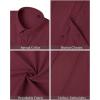 imageMens Linen Shirts Short Sleeve Button Down Shirt Casual Cuban Guayabera Lightweight Summer Beach Solid TopsBurgundy