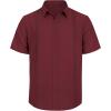 imageMens Linen Shirts Short Sleeve Button Down Shirt Casual Cuban Guayabera Lightweight Summer Beach Solid TopsBurgundy