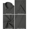 imageMens Linen Shirts Short Sleeve Button Down Shirt Casual Cuban Guayabera Lightweight Summer Beach Solid TopsCharcoal