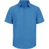 imageMens Linen Shirts Short Sleeve Button Down Shirt Casual Cuban Guayabera Lightweight Summer Beach Solid TopsCobalt Blue