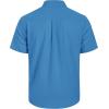 imageMens Linen Shirts Short Sleeve Button Down Shirt Casual Cuban Guayabera Lightweight Summer Beach Solid TopsCobalt Blue
