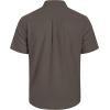 imageMens Linen Shirts Short Sleeve Button Down Shirt Casual Cuban Guayabera Lightweight Summer Beach Solid TopsCoffee