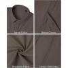 imageMens Linen Shirts Short Sleeve Button Down Shirt Casual Cuban Guayabera Lightweight Summer Beach Solid TopsCoffee