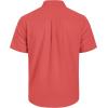 imageMens Linen Shirts Short Sleeve Button Down Shirt Casual Cuban Guayabera Lightweight Summer Beach Solid TopsCoral