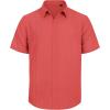 imageMens Linen Shirts Short Sleeve Button Down Shirt Casual Cuban Guayabera Lightweight Summer Beach Solid TopsCoral