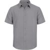 imageMens Linen Shirts Short Sleeve Button Down Shirt Casual Cuban Guayabera Lightweight Summer Beach Solid TopsDark Grey