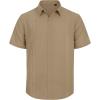 imageMens Linen Shirts Short Sleeve Button Down Shirt Casual Cuban Guayabera Lightweight Summer Beach Solid TopsDark Khaki