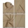 imageMens Linen Shirts Short Sleeve Button Down Shirt Casual Cuban Guayabera Lightweight Summer Beach Solid TopsDark Khaki