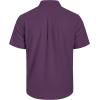 imageMens Linen Shirts Short Sleeve Button Down Shirt Casual Cuban Guayabera Lightweight Summer Beach Solid TopsDark Purple