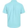 imageMens Linen Shirts Short Sleeve Button Down Shirt Casual Cuban Guayabera Lightweight Summer Beach Solid TopsFluorescent Blue