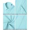 imageMens Linen Shirts Short Sleeve Button Down Shirt Casual Cuban Guayabera Lightweight Summer Beach Solid TopsFluorescent Blue