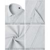 imageMens Linen Shirts Short Sleeve Button Down Shirt Casual Cuban Guayabera Lightweight Summer Beach Solid TopsGrey