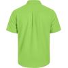 imageMens Linen Shirts Short Sleeve Button Down Shirt Casual Cuban Guayabera Lightweight Summer Beach Solid TopsLawn Green