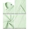imageMens Linen Shirts Short Sleeve Button Down Shirt Casual Cuban Guayabera Lightweight Summer Beach Solid TopsLight Green