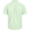 imageMens Linen Shirts Short Sleeve Button Down Shirt Casual Cuban Guayabera Lightweight Summer Beach Solid TopsLight Green