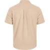 imageMens Linen Shirts Short Sleeve Button Down Shirt Casual Cuban Guayabera Lightweight Summer Beach Solid TopsLight Khaki