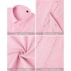 imageMens Linen Shirts Short Sleeve Button Down Shirt Casual Cuban Guayabera Lightweight Summer Beach Solid TopsLight Pink