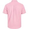 imageMens Linen Shirts Short Sleeve Button Down Shirt Casual Cuban Guayabera Lightweight Summer Beach Solid TopsLight Pink