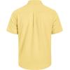 imageMens Linen Shirts Short Sleeve Button Down Shirt Casual Cuban Guayabera Lightweight Summer Beach Solid TopsLight Yellow