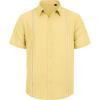 imageMens Linen Shirts Short Sleeve Button Down Shirt Casual Cuban Guayabera Lightweight Summer Beach Solid TopsLight Yellow