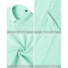imageMens Linen Shirts Short Sleeve Button Down Shirt Casual Cuban Guayabera Lightweight Summer Beach Solid TopsMint Green