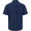 imageMens Linen Shirts Short Sleeve Button Down Shirt Casual Cuban Guayabera Lightweight Summer Beach Solid TopsNavy Blue