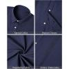 imageMens Linen Shirts Short Sleeve Button Down Shirt Casual Cuban Guayabera Lightweight Summer Beach Solid TopsNavy Blue