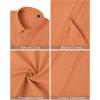 imageMens Linen Shirts Short Sleeve Button Down Shirt Casual Cuban Guayabera Lightweight Summer Beach Solid TopsOrange