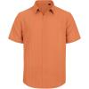 imageMens Linen Shirts Short Sleeve Button Down Shirt Casual Cuban Guayabera Lightweight Summer Beach Solid TopsOrange