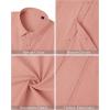 imageMens Linen Shirts Short Sleeve Button Down Shirt Casual Cuban Guayabera Lightweight Summer Beach Solid TopsPeach