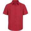 imageMens Linen Shirts Short Sleeve Button Down Shirt Casual Cuban Guayabera Lightweight Summer Beach Solid TopsRed