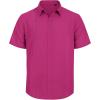 imageMens Linen Shirts Short Sleeve Button Down Shirt Casual Cuban Guayabera Lightweight Summer Beach Solid TopsRose