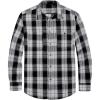 imageJVER Mens Flannel Plaid Shirts Long Sleeve Regular Fit Casual Button Down Checkered Buffalo Plaid Shirt for Fall WinterOff White Black