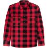 imageJVER Mens Flannel Plaid Shirts Long Sleeve Regular Fit Casual Button Down Checkered Buffalo Plaid Shirt for Fall WinterRed Black