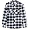 imageJVER Mens Flannel Plaid Shirts Long Sleeve Regular Fit Casual Button Down Checkered Buffalo Plaid Shirt for Fall WinterWhite Black