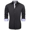 imageJVER Mens Casual Long Sleeve Stretch Dress Shirt WrinkleFree Regular Fit Button Down ShirtsBlack Blue
