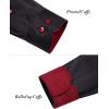 imageJVER Mens Casual Long Sleeve Stretch Dress Shirt WrinkleFree Regular Fit Button Down ShirtsBlack Red
