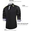 imageJVER Mens Casual Long Sleeve Stretch Dress Shirt WrinkleFree Regular Fit Button Down ShirtsBlack White