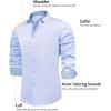 imageJVER Mens Casual Long Sleeve Stretch Dress Shirt WrinkleFree Regular Fit Button Down ShirtsBlue Blue