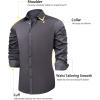 imageJVER Mens Casual Long Sleeve Stretch Dress Shirt WrinkleFree Regular Fit Button Down ShirtsGrey Grey