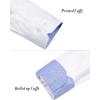 imageJVER Mens Casual Long Sleeve Stretch Dress Shirt WrinkleFree Regular Fit Button Down ShirtsWhite Blue
