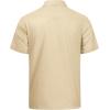 imageJVER Mens Cotton Linen Short Sleeve Shirts Casual Lightweight Button Down Shirts Vacation Beach Summer Tops with PocketKhaki