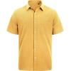 imageJVER Mens Cotton Linen Short Sleeve Shirts Casual Lightweight Button Down Shirts Vacation Beach Summer Tops with PocketLemon Yellow