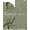 imageJVER Mens Cotton Linen Short Sleeve Shirts Casual Lightweight Button Down Shirts Vacation Beach Summer Tops with PocketOlive Green
